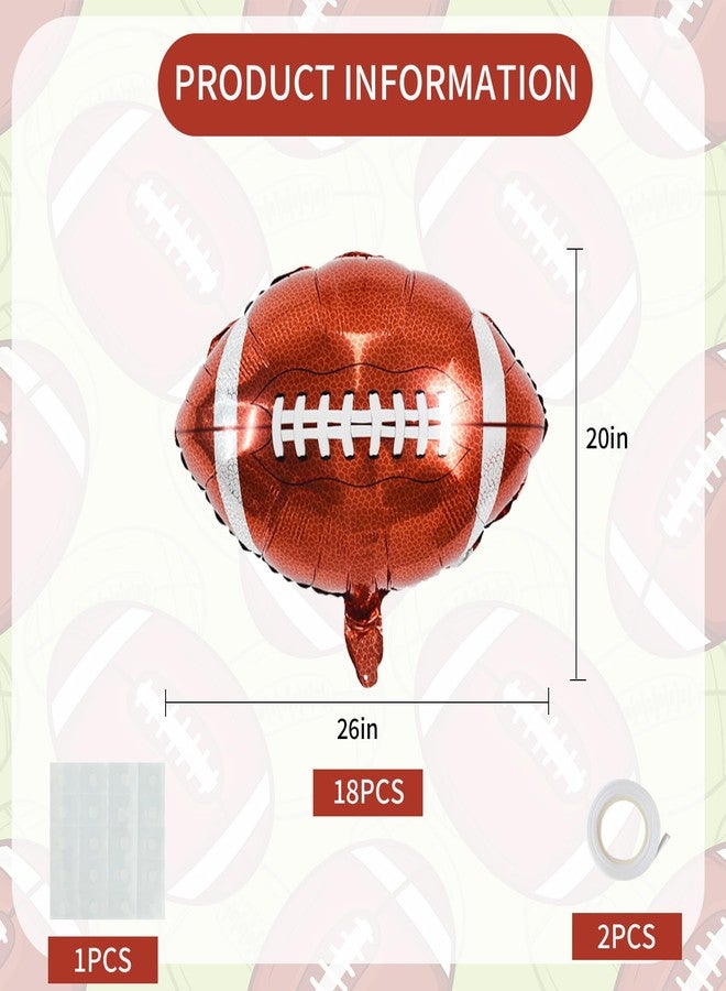 Vuzvuv 18Pcs Football Balloons,18 Inch Football Foil Balloons Football Party Balloons Decorations for Sports Themed Party Tailgate Game Day Football Themed Birthday Party Supplies - Image 2